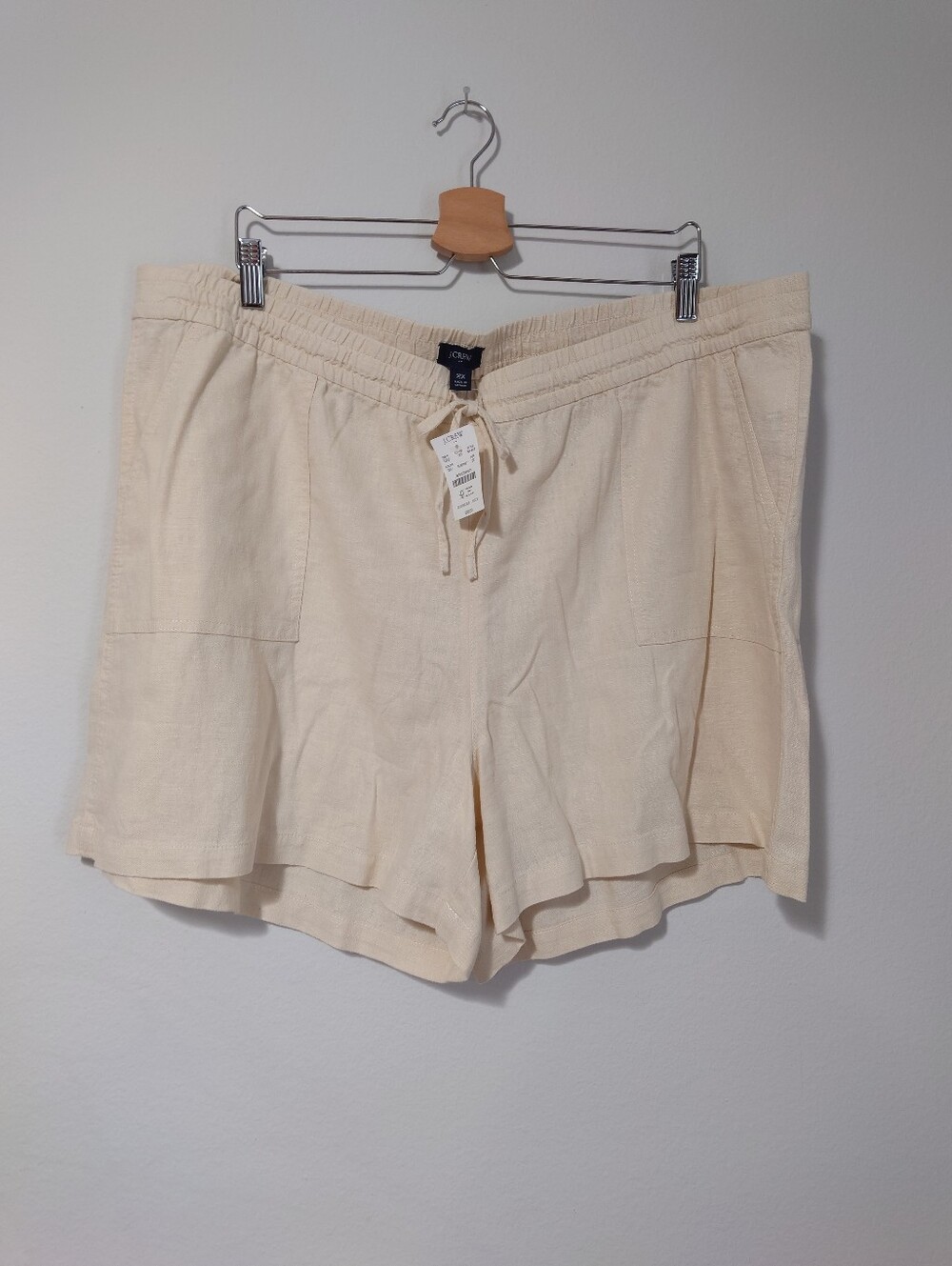 J.Crew Linen Blend Pull-On Shorts NWT Cream Ivory Size 2X